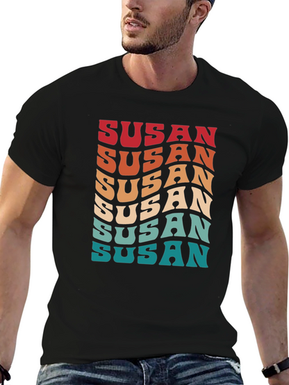 Retro Susan T-Shirt - Groovy Personalized Name Tee