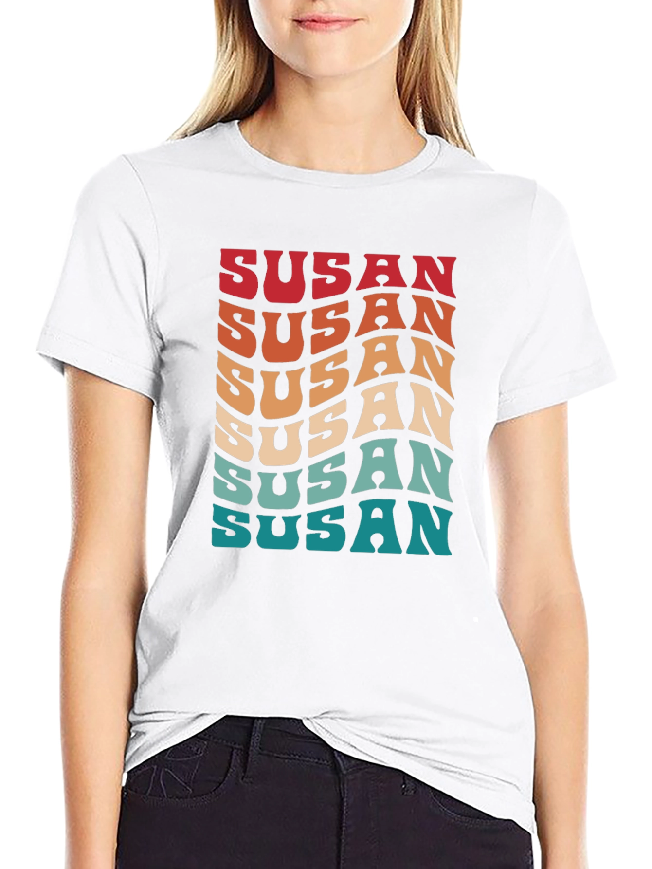 Retro Susan T-Shirt - Groovy Personalized Name Tee