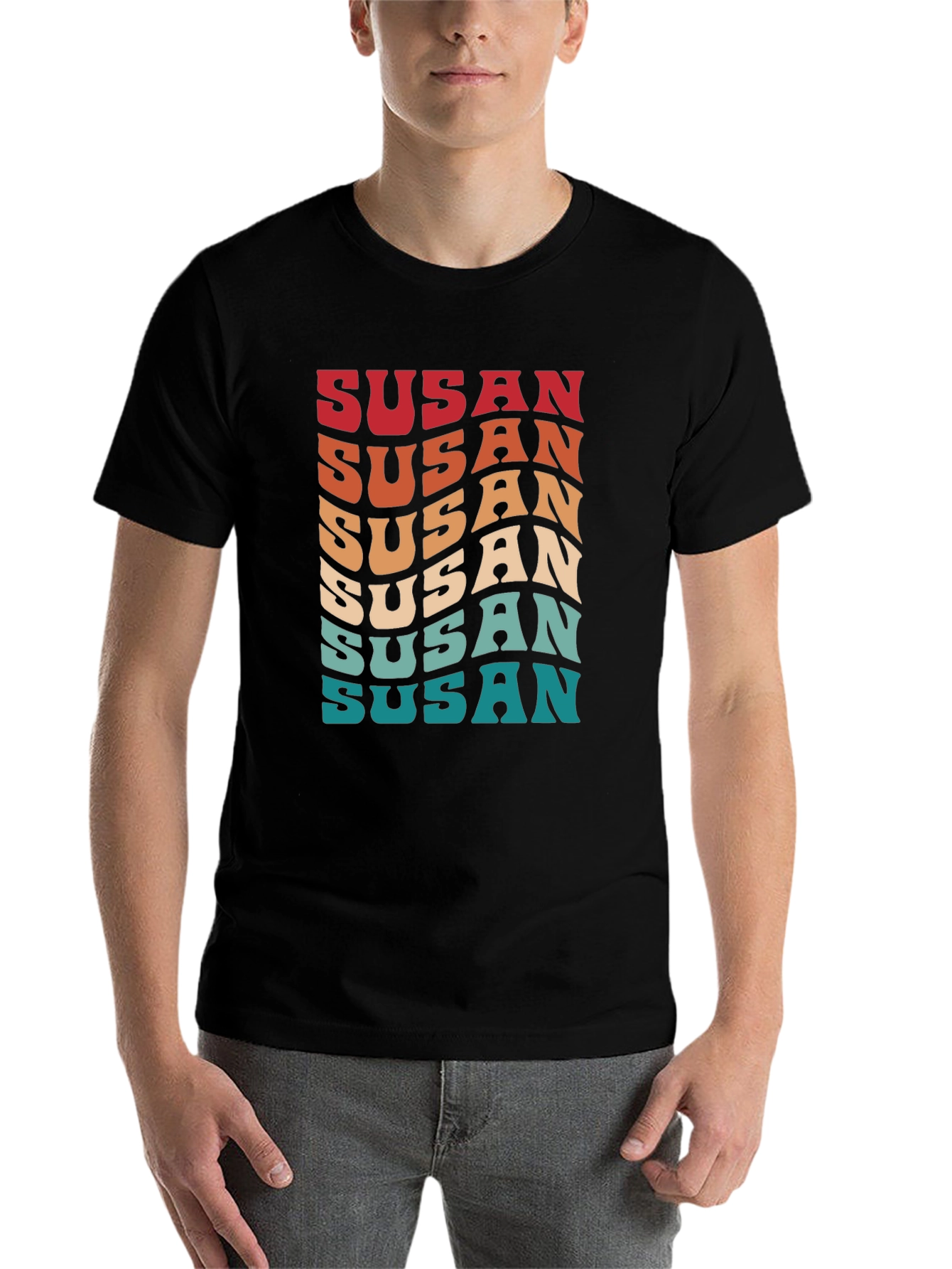 Retro Susan T-Shirt - Groovy Personalized Name Tee