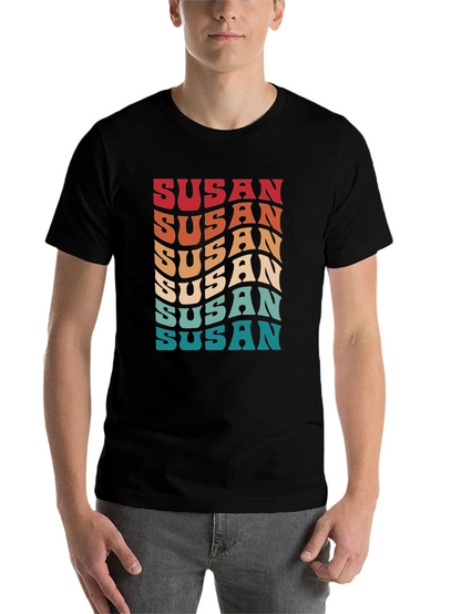 Retro Susan T-Shirt - Groovy Personalized Name Tee