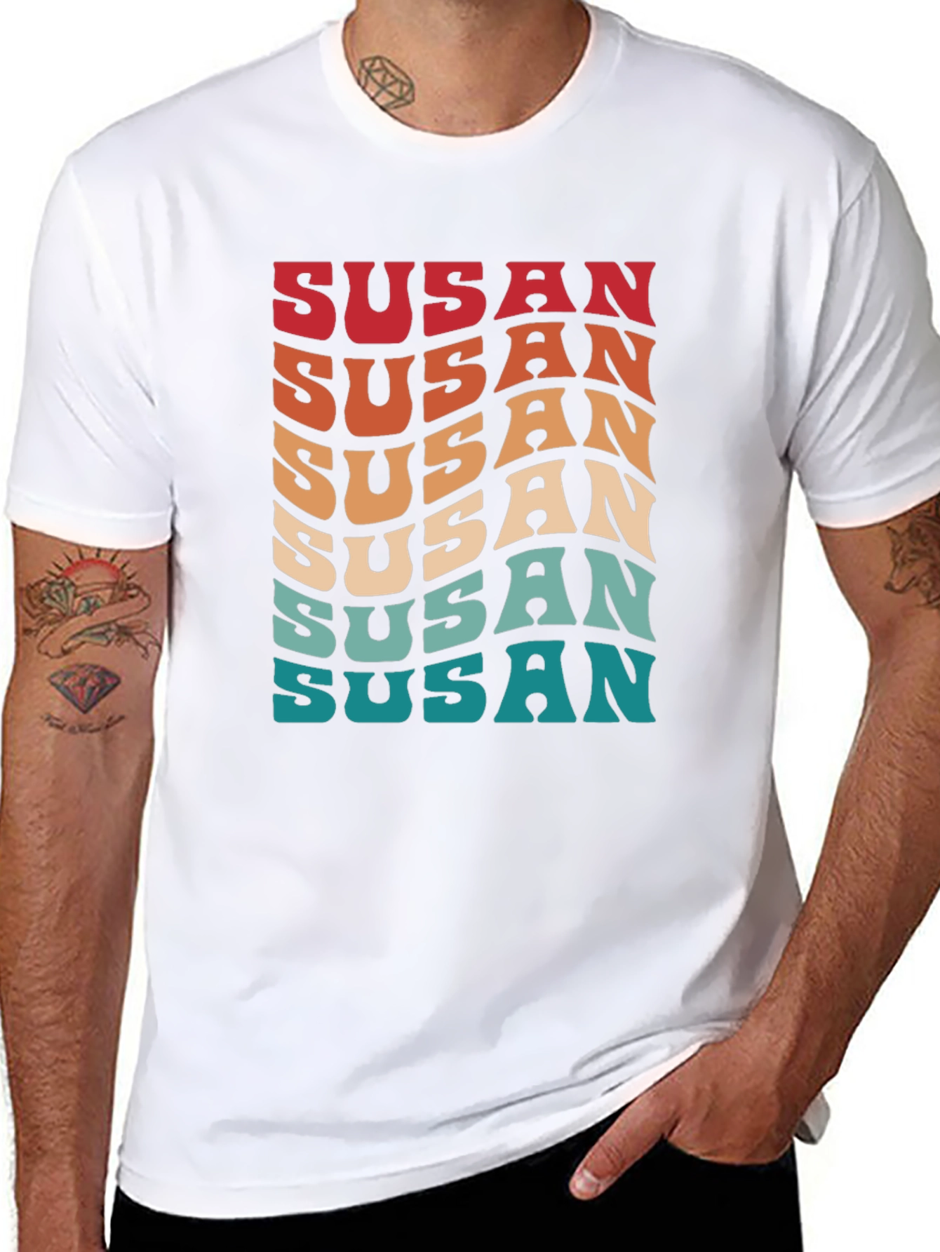 Retro Susan T-Shirt - Groovy Personalized Name Tee