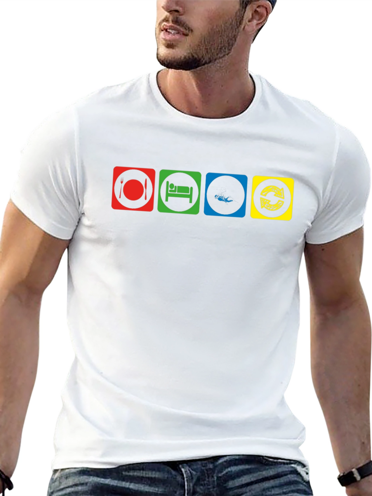 Eat Sleep Fish Repeat Graphic T-Shirt