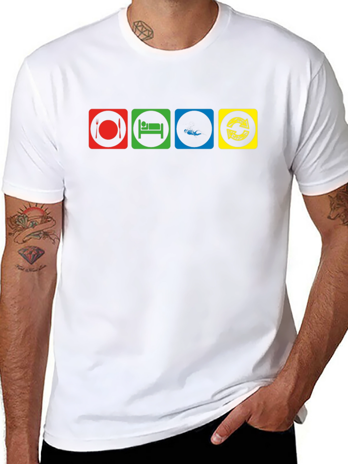 Eat Sleep Fish Repeat Graphic T-Shirt