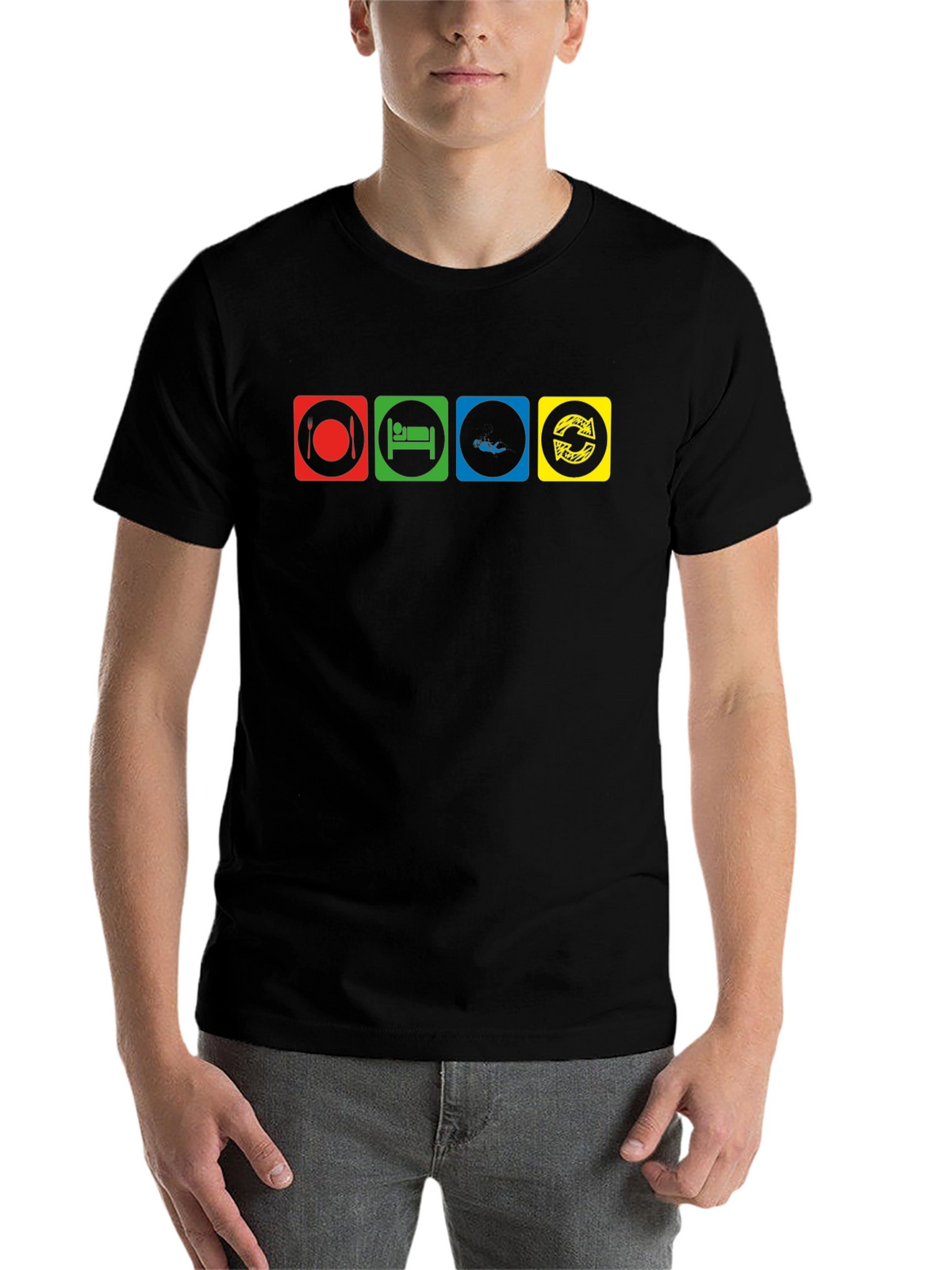 Eat Sleep Fish Repeat Graphic T-Shirt