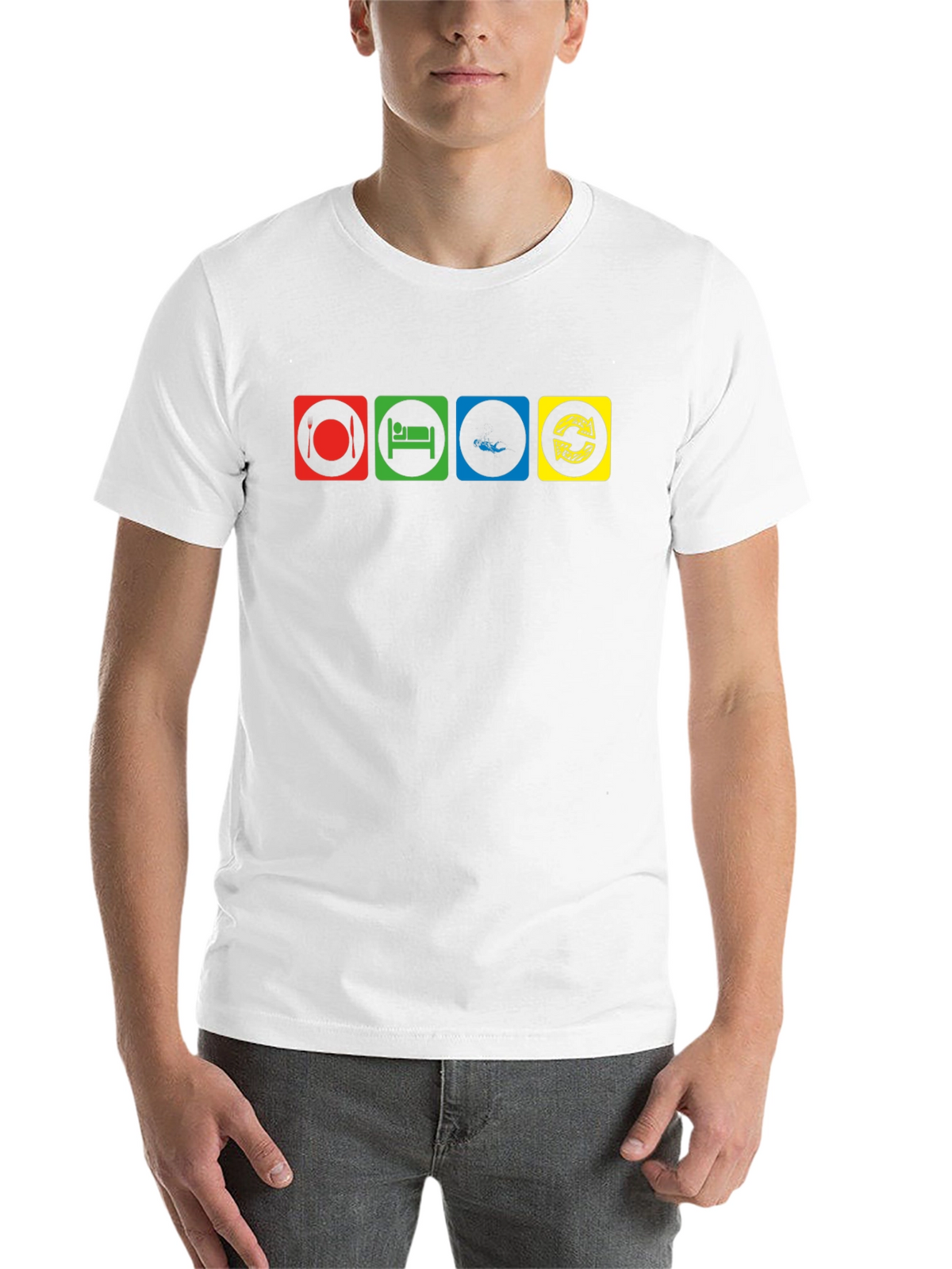 Eat Sleep Fish Repeat Graphic T-Shirt