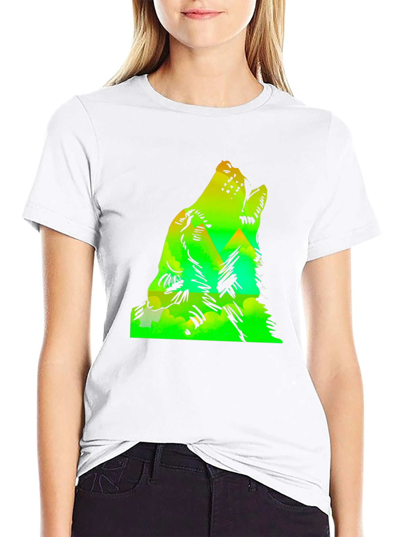 Wolf Howl Mountain Graphic Tee - Black