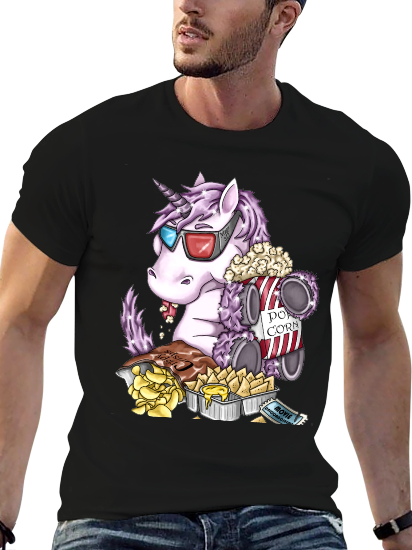Unicorn Movie Night Graphic Tee