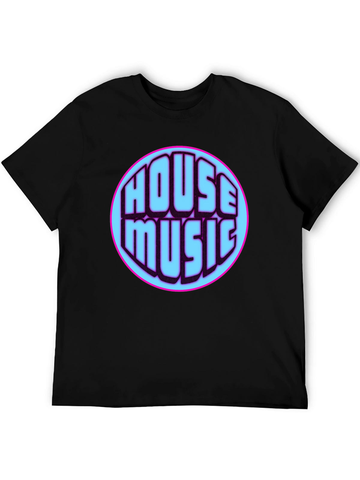 House Music Graphic Tee - Vibrant Design Black T-Shirt