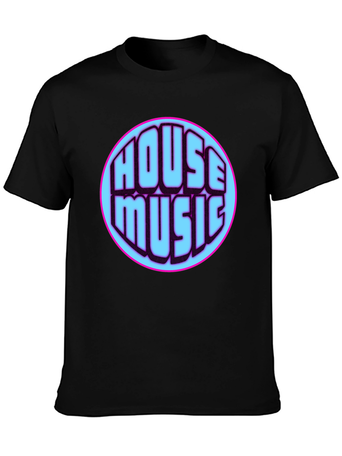 House Music Graphic Tee - Vibrant Design Black T-Shirt