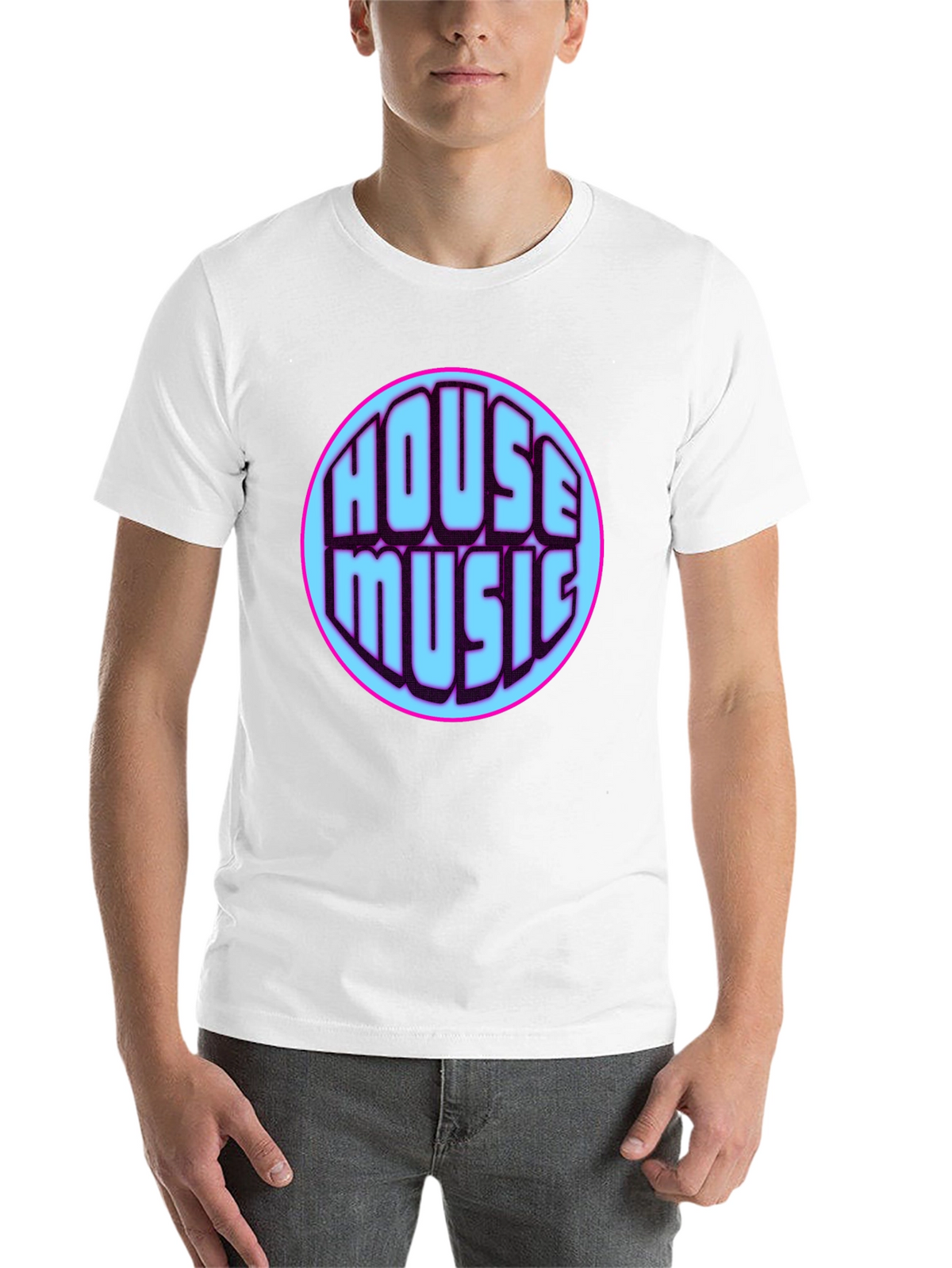 House Music Graphic Tee - Vibrant Design Black T-Shirt