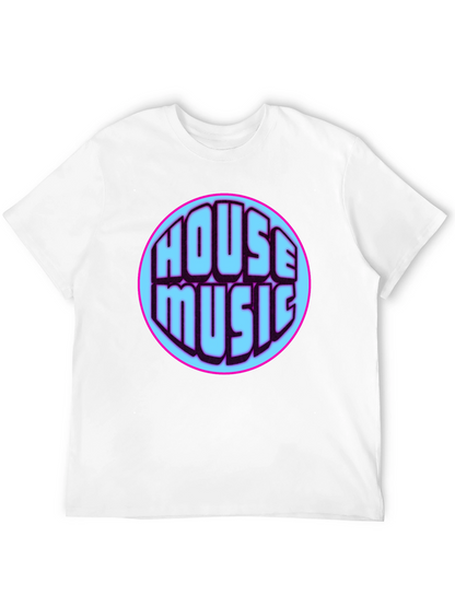 House Music Graphic Tee - Vibrant Design Black T-Shirt