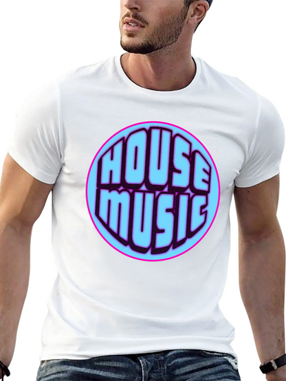 House Music Graphic Tee - Vibrant Design Black T-Shirt