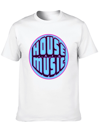 House Music Graphic Tee - Vibrant Design Black T-Shirt