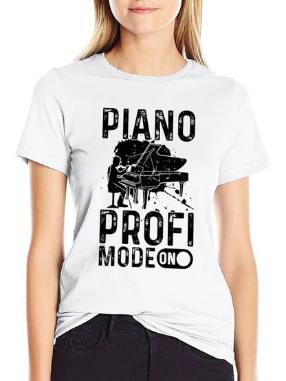 Piano Profi Mode On Black T-Shirt