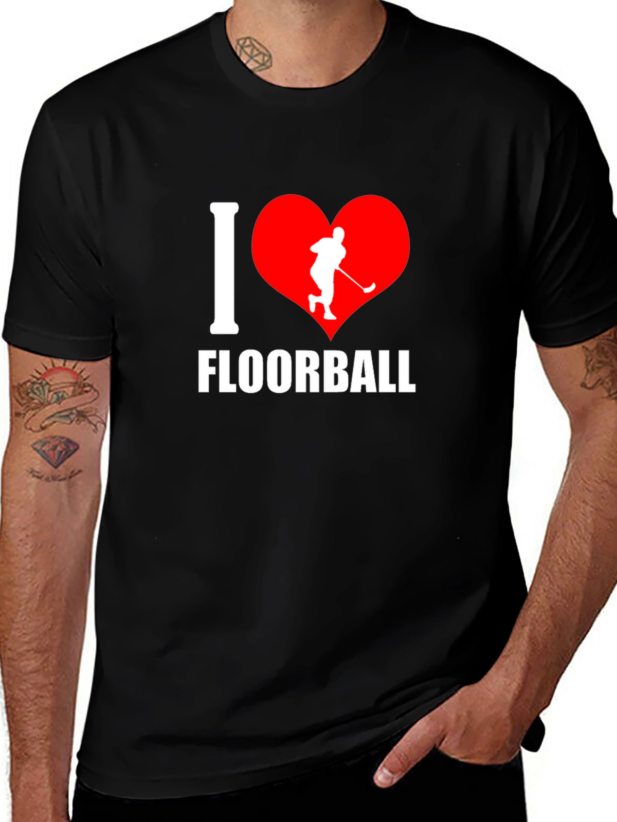 I Love Floorball Graphic T-Shirt