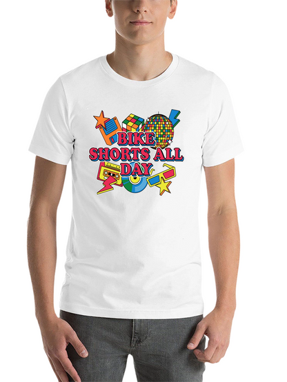 Bike Shorts All Day Retro 80s T-Shirt