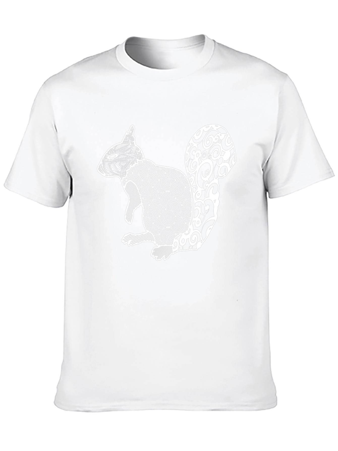 Abstract Squirrel Graphic Print Tee - Black