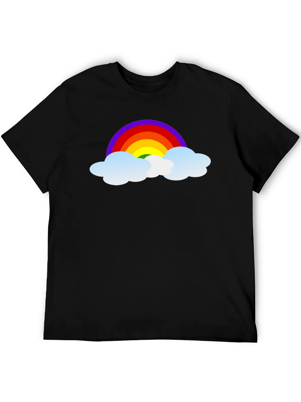Rainbow Cloud Graphic Black T-Shirt