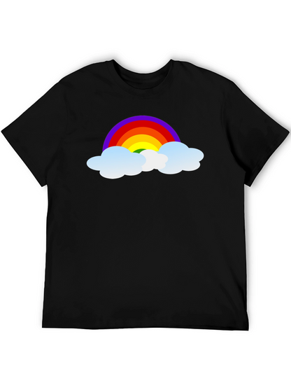 Rainbow Cloud Graphic Black T-Shirt