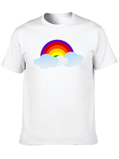 Rainbow Cloud Graphic Black T-Shirt