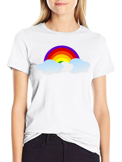 Rainbow Cloud Graphic Black T-Shirt