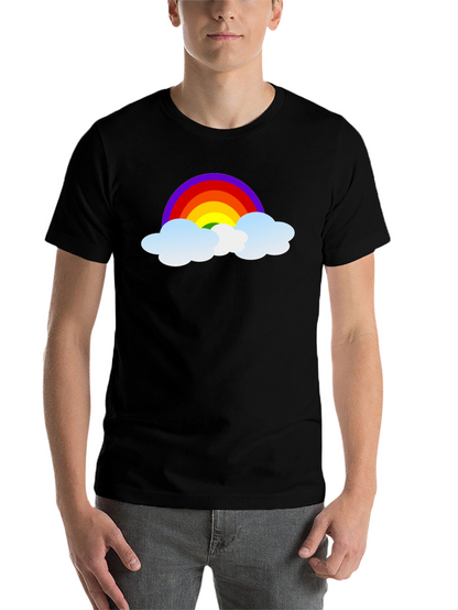 Rainbow Cloud Graphic Black T-Shirt