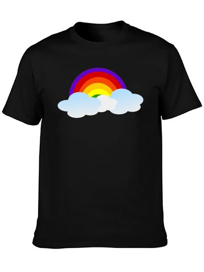 Rainbow Cloud Graphic Black T-Shirt