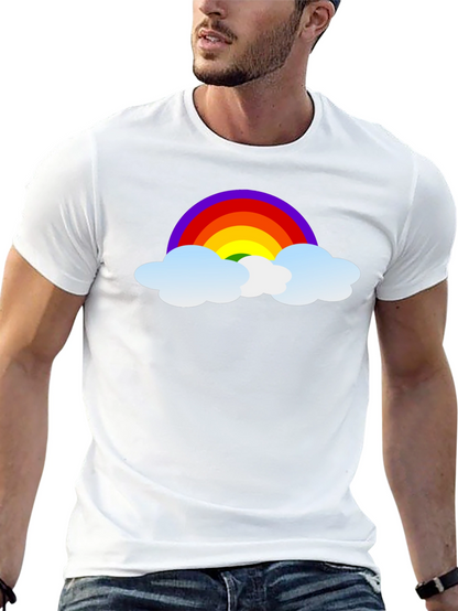 Rainbow Cloud Graphic Black T-Shirt
