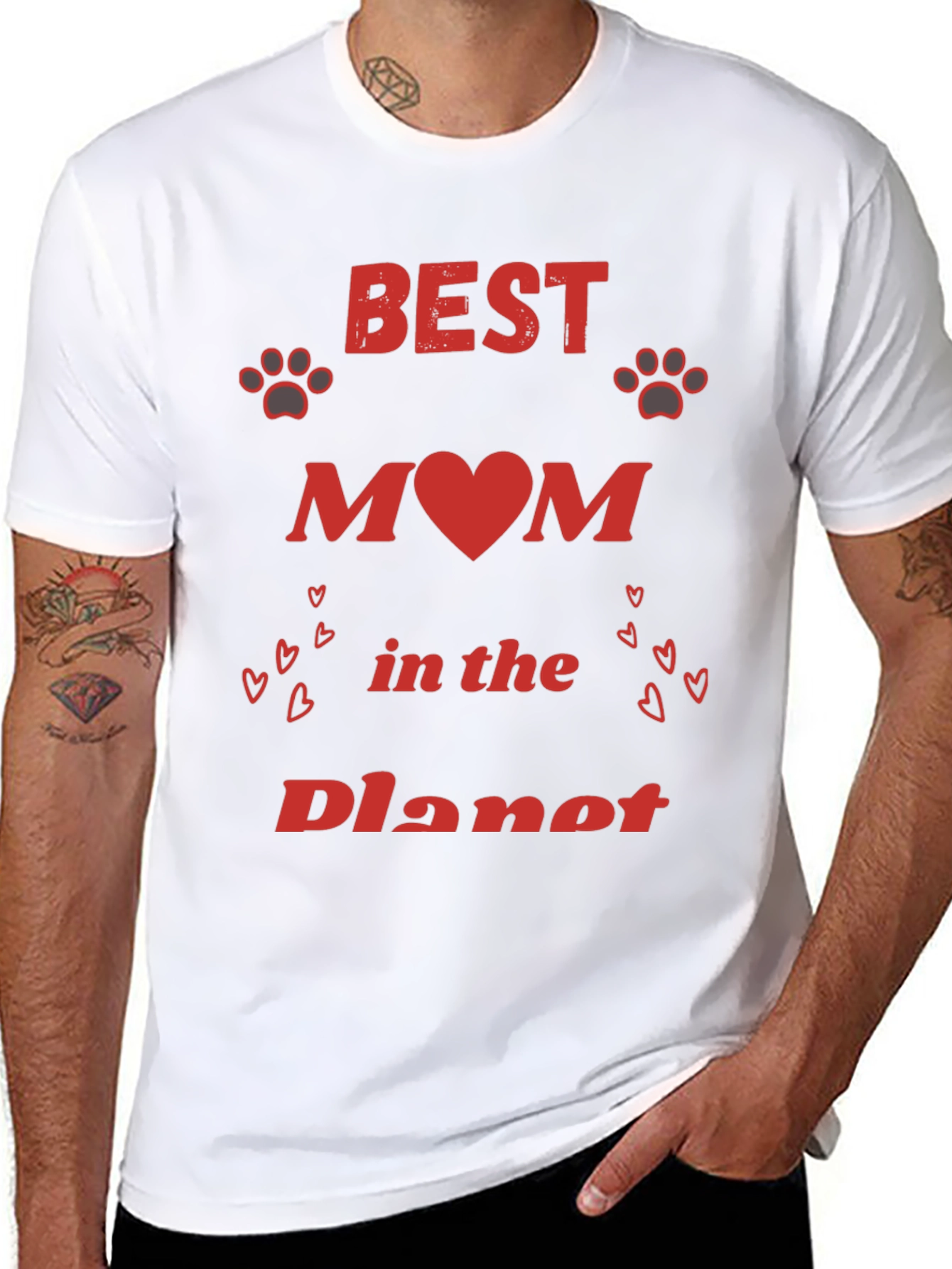 Best Mom T-Shirt - Heart Paw Design