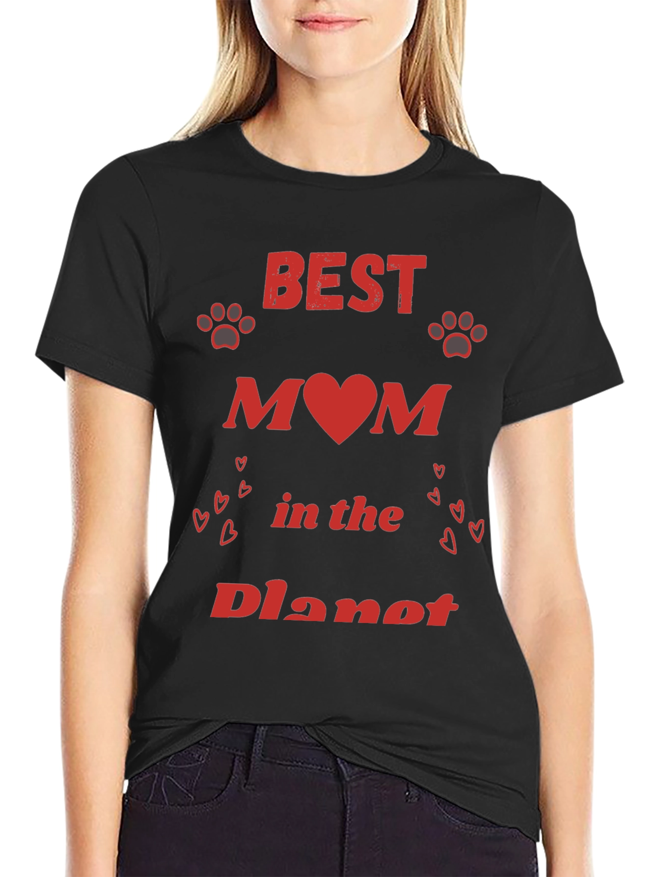 Best Mom T-Shirt - Heart Paw Design