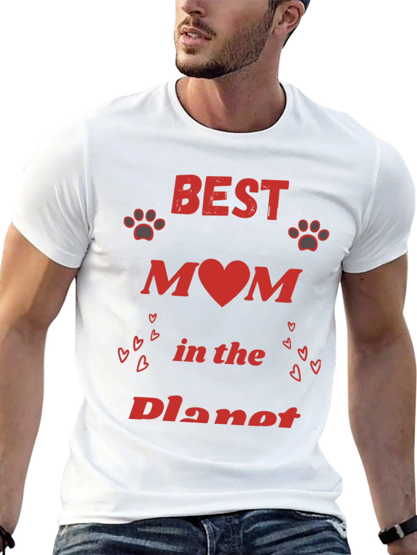 Best Mom T-Shirt - Heart Paw Design
