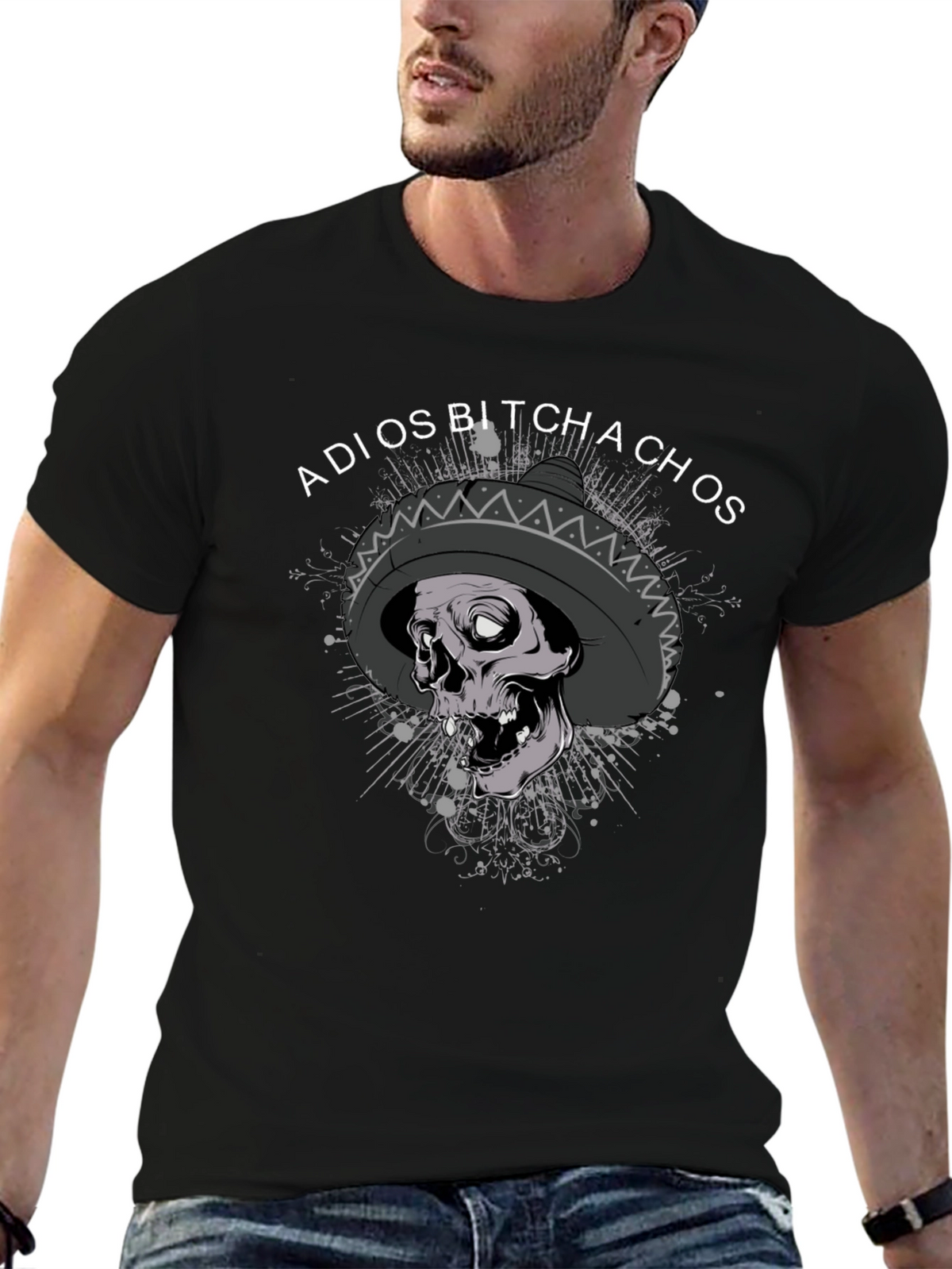 Adios Bitchachos Skull Sombrero T-Shirt