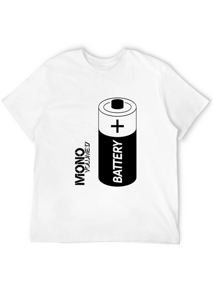 Battery Graphic Print Black T-Shirt