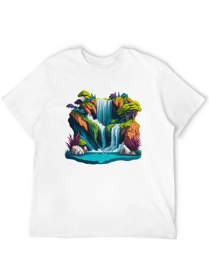 Waterfall Graphic Tee - Nature Scene Shirt