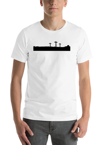 Mens Black Silhouette Cross Graphic T-Shirt