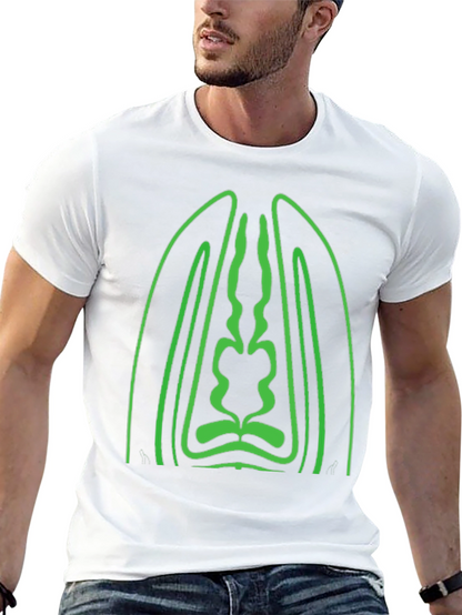 Geometric Green Graphic Black T-Shirt