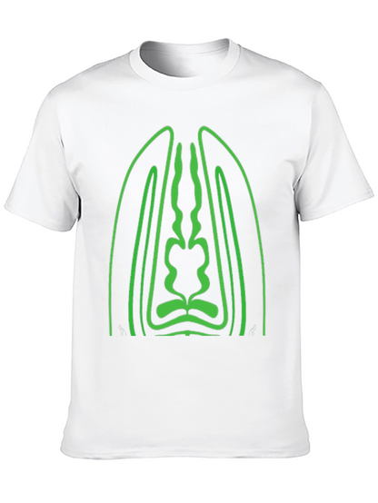 Geometric Green Graphic Black T-Shirt