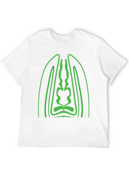 Geometric Green Graphic Black T-Shirt
