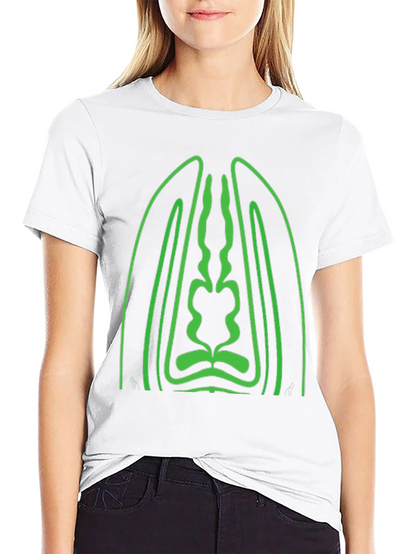Geometric Green Graphic Black T-Shirt