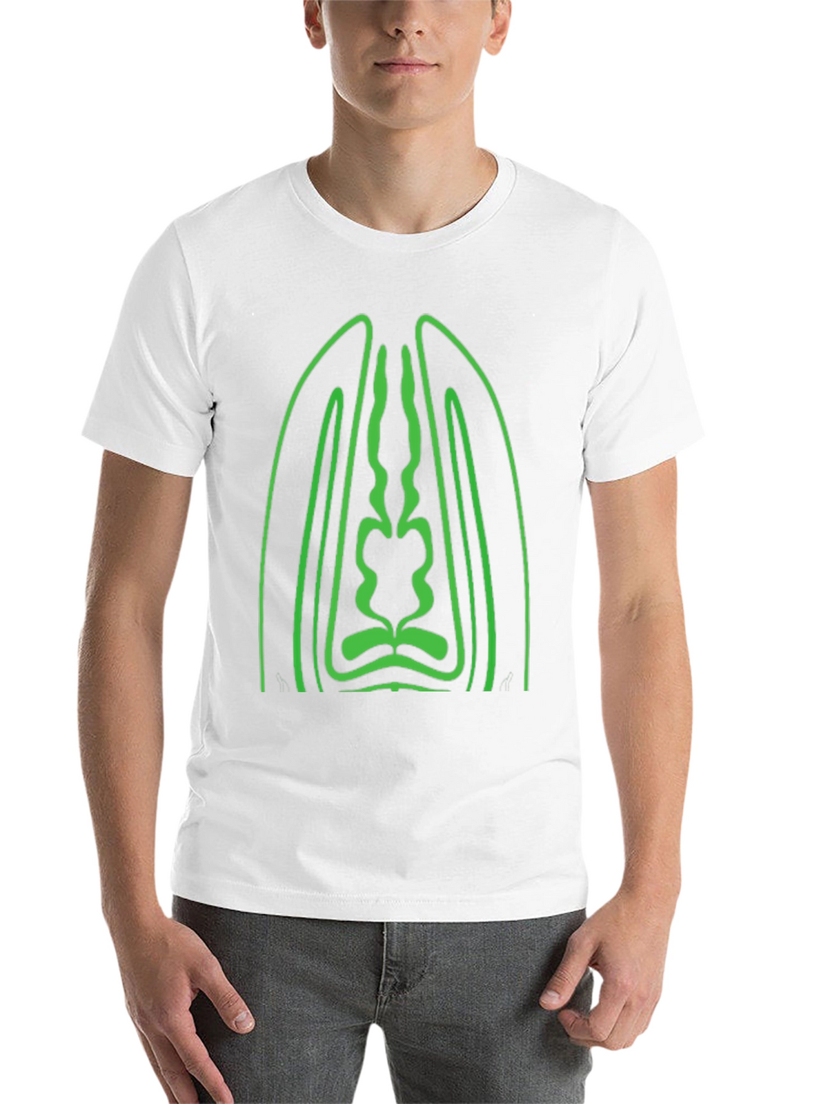 Geometric Green Graphic Black T-Shirt