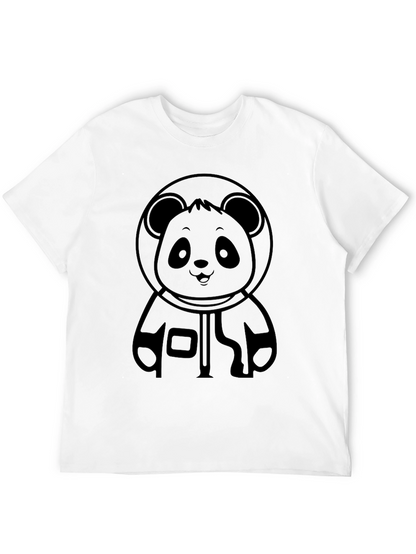 Panda Astronaut Black Graphic Tee