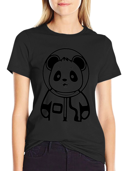 Panda Astronaut Black Graphic Tee