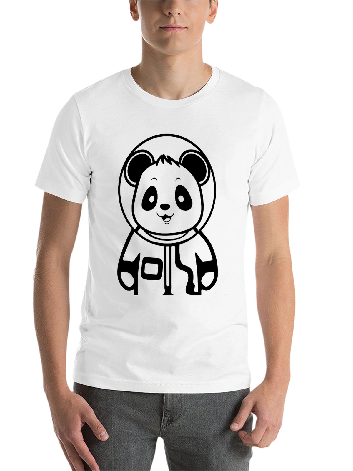 Panda Astronaut Black Graphic Tee