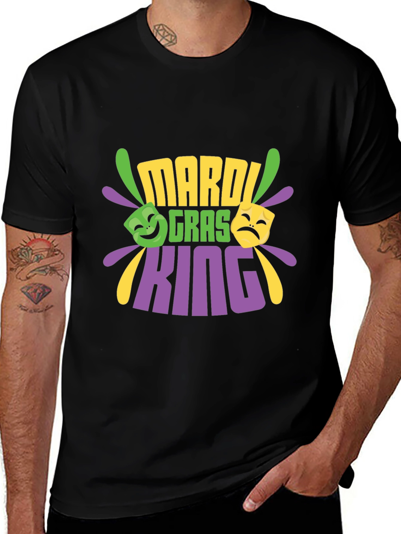 Mardi Gras King Black T-Shirt