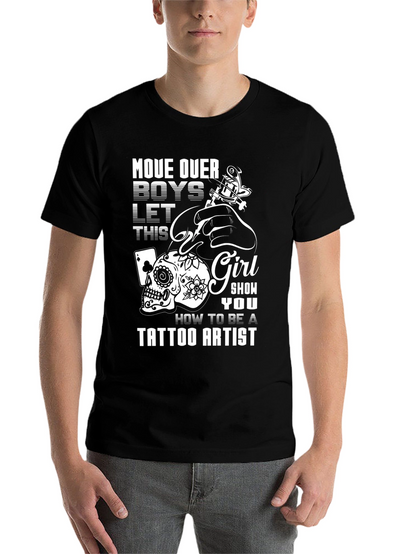 Tattoo Artist Girls T-Shirt - Skull and Ink Design