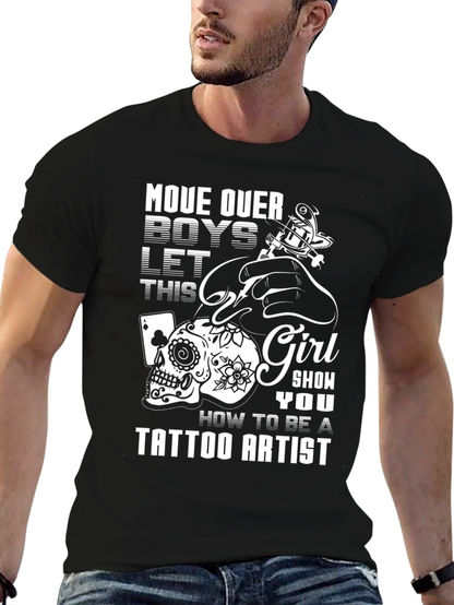Tattoo Artist Girls T-Shirt - Skull and Ink Design