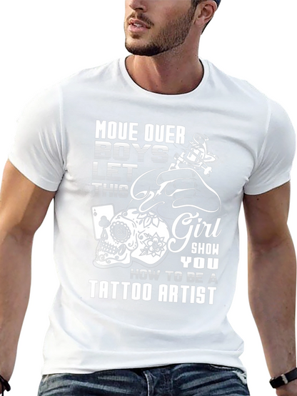 Tattoo Artist Girls T-Shirt - Skull and Ink Design