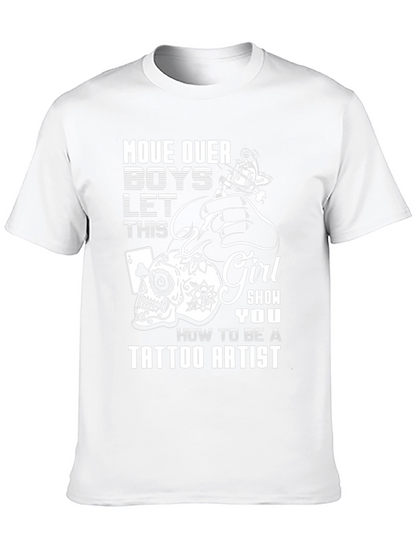 Tattoo Artist Girls T-Shirt - Skull and Ink Design