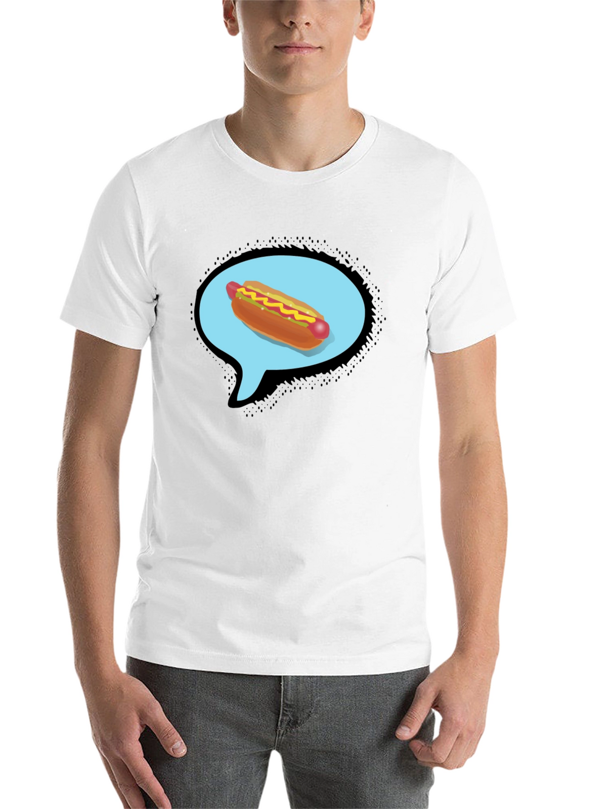 Hot Dog Thought Bubble Black T-Shirt