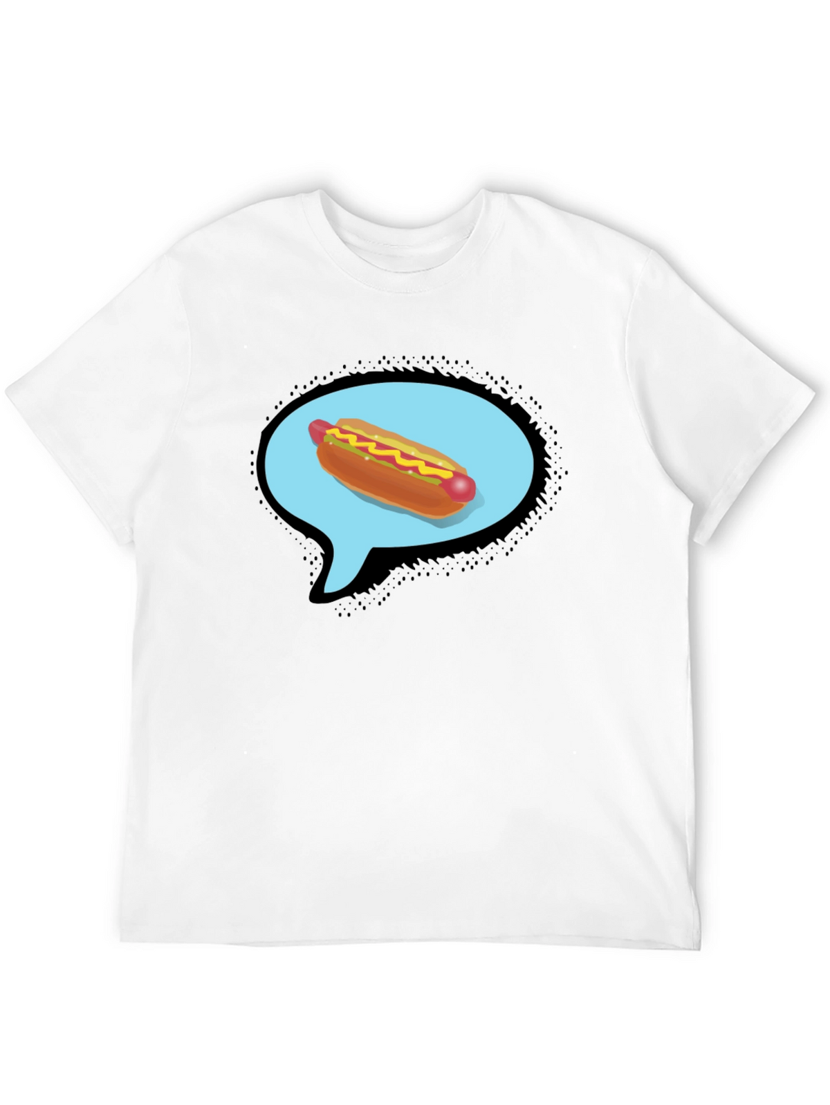 Hot Dog Thought Bubble Black T-Shirt